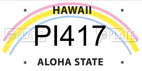 PI417 Hawaii License Plate