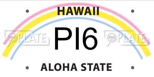 PI6 Hawaii License Plate
