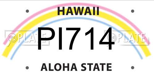 PI714 Hawaii License Plate