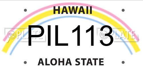 PIL113 Hawaii License Plate