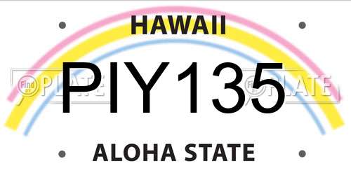 PIY135 Hawaii License Plate