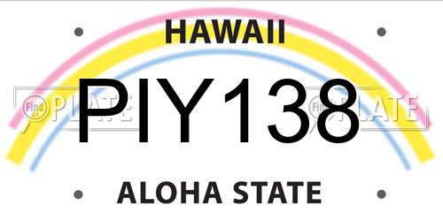 PIY138 Hawaii License Plate