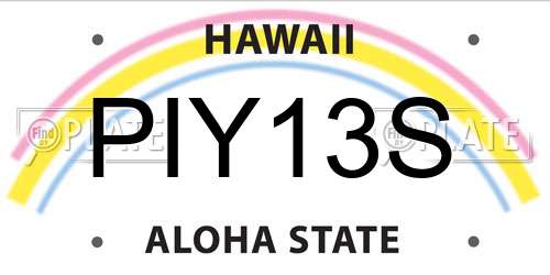 PIY13S Hawaii License Plate