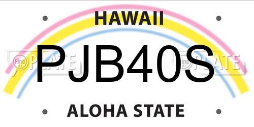 PJB40S Hawaii License Plate