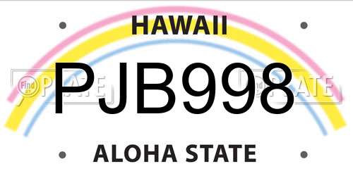 PJB998 Hawaii License Plate