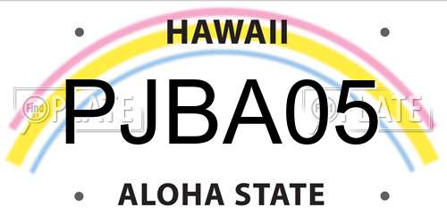 PJBA05 Hawaii License Plate