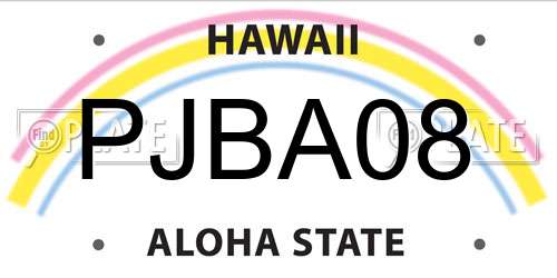 PJBA08 Hawaii License Plate