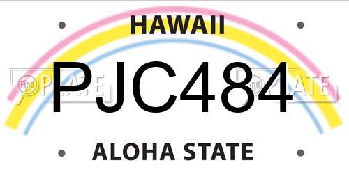 PJC484 Hawaii License Plate