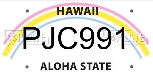 PJC991 Hawaii License Plate