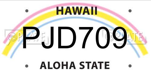 PJD709 Hawaii License Plate