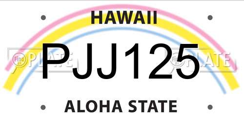PJJ125 Hawaii License Plate