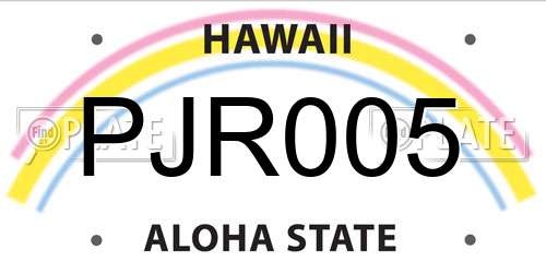 PJR005 Hawaii License Plate
