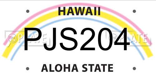 PJS204 Hawaii License Plate