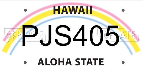 PJS405 Hawaii License Plate
