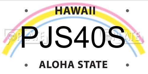 PJS40S Hawaii License Plate