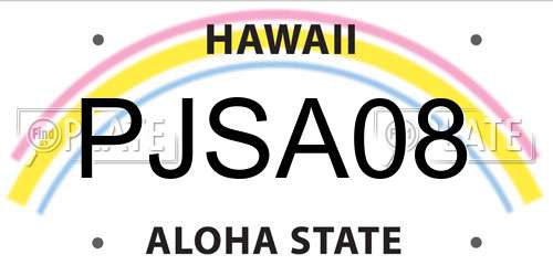 PJSA08 Hawaii License Plate