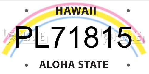 PL71815 Hawaii License Plate