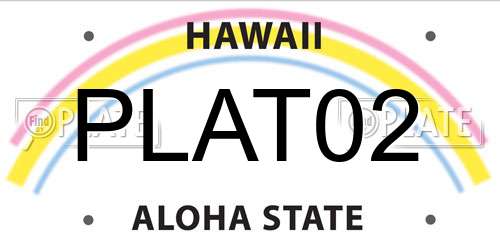 PLAT02 Hawaii License Plate