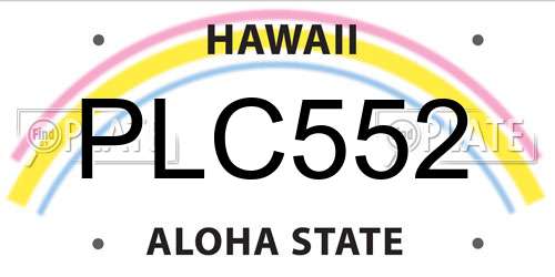 PLC552 Hawaii License Plate
