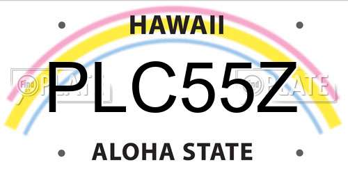 PLC55Z Hawaii License Plate