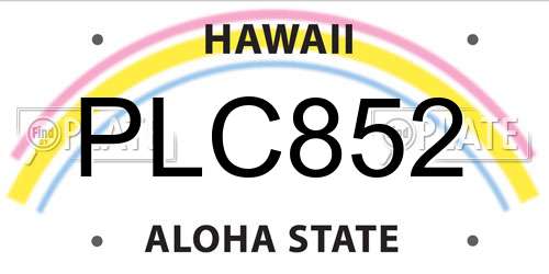 PLC852 Hawaii License Plate