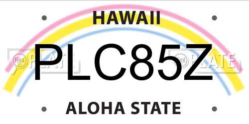 PLC85Z Hawaii License Plate