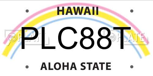 PLC88T Hawaii License Plate