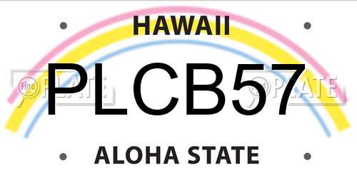 PLCB57 Hawaii License Plate