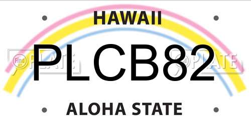 PLCB82 Hawaii License Plate