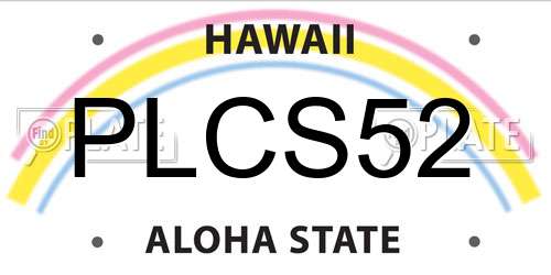 PLCS52 Hawaii License Plate
