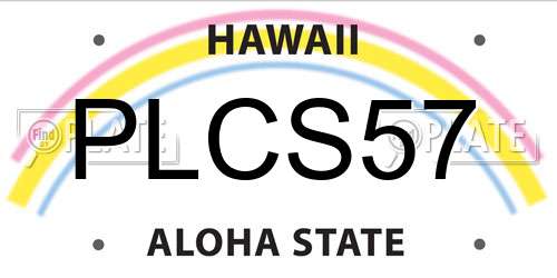 PLCS57 Hawaii License Plate