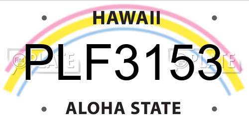 PLF3153 Hawaii License Plate
