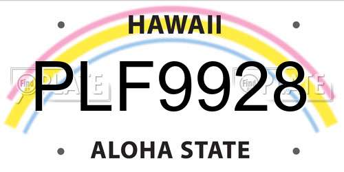 PLF9928 Hawaii License Plate