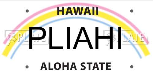 PLIAHI Hawaii License Plate