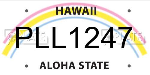 PLL1247 Hawaii License Plate