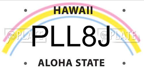 PLL8J Hawaii License Plate