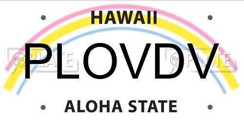PLOVDV Hawaii License Plate