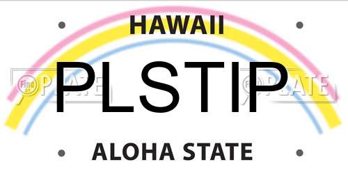 PLSTIP Hawaii License Plate