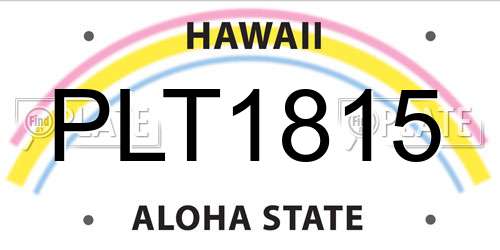 PLT1815 Hawaii License Plate