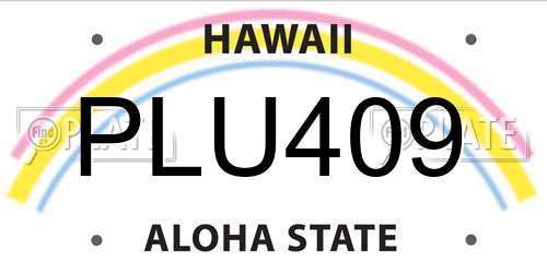 PLU409 Hawaii License Plate