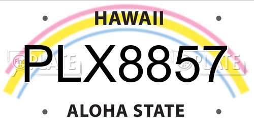 PLX8857 Hawaii License Plate