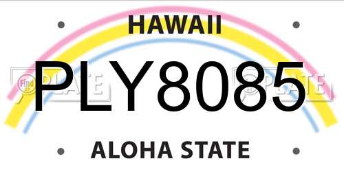 PLY8085 Hawaii License Plate