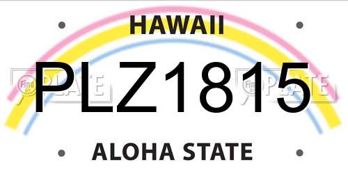 PLZ1815 Hawaii License Plate