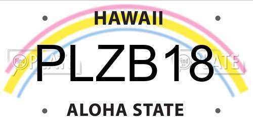 PLZB18 Hawaii License Plate