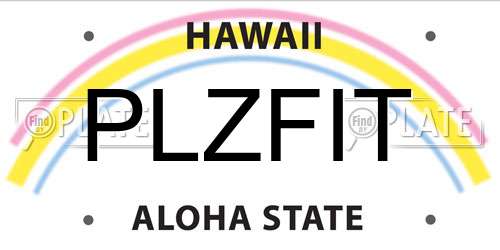 PLZFIT Hawaii License Plate