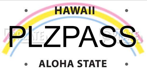 PLZPASS Hawaii License Plate