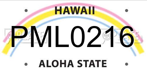PML0216 Hawaii License Plate