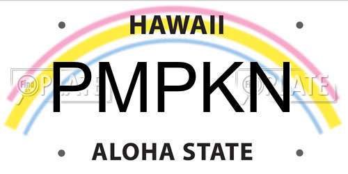 PMPKN Hawaii License Plate