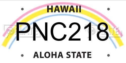 PNC218 Hawaii License Plate