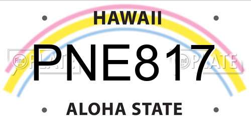 PNE817 Hawaii License Plate